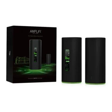 Set Mesh Router + MeshPoint Ubiquiti AmpliFi Alien AFi-ALN, imagine cutie originală cu router și access point